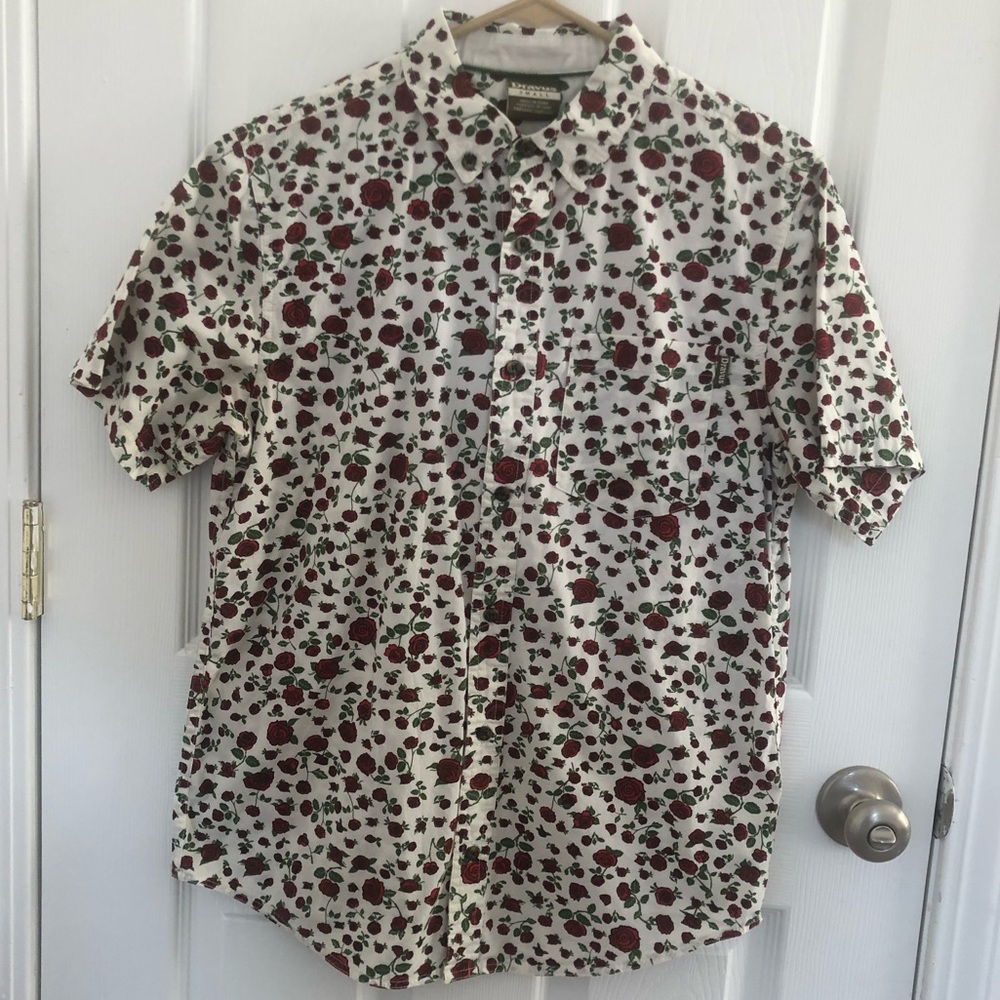 Floral Rose Button Down Short Sleeve Size S